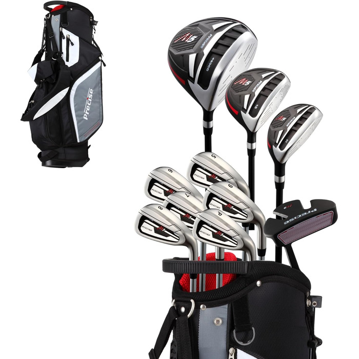 Комплект гольф-клубів PreciseGolf Co. для чоловіків (14 шт.) з графітовими стіками Senior: драйвер з титану, фейрвей, гібрид, залізо (5-pw), паттер, сумка-стійка