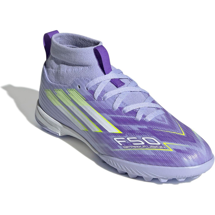 Дитячі футбольні бутси Adidas F50 SPARKFUSION League W Mid Turf - Violet Tone, Lucid Lemon, Purple Rush, 37 1/3 EU
