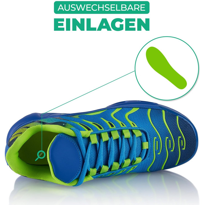 Спортивні кросівки для жінок та чоловіків з амортизацією, легкі бігові кросівки (44 EU, Синій, Зелений)