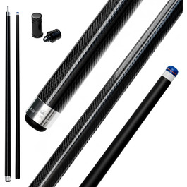 Професійний більярдний кий Pro Series Carbon-Queue Military Quality, 147.3 см, 510.3 г, з преміум-наконечником 12.5 мм, з глянцевим карбоном (2 шт.)