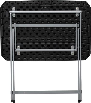 Складний приліжковий столик Lifetime 92210 Schwarz 75x50.5 см, висота 66 см - портативний, з ручкою для транспортування, чорний