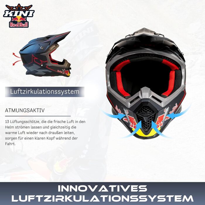 Чоловіча мотокросова кофта Kini Red Bu Division V2.3 XS, преміум-якість, для гонок, ендуро та кросу, сертифікована, дихає, підходить для захисту