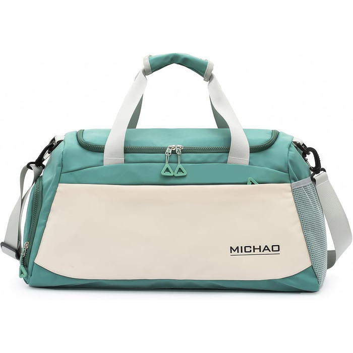 Спортивна сумка для жінок, XL, 52x24x27 см (білий, зелений)