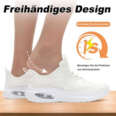 Жіночі кросівки ZYEN для широкої стопи, спортивні, дихаючі, легкі та зручні, для занять у спортзалі, білого кольору, розмір 36 EU