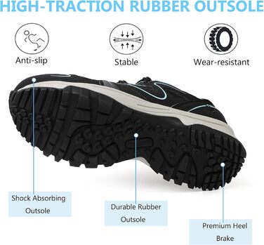 Чоловічі трекінгові півчеревики Riemot для хайкінгу та туризму (чорно-синій, 41 EU)