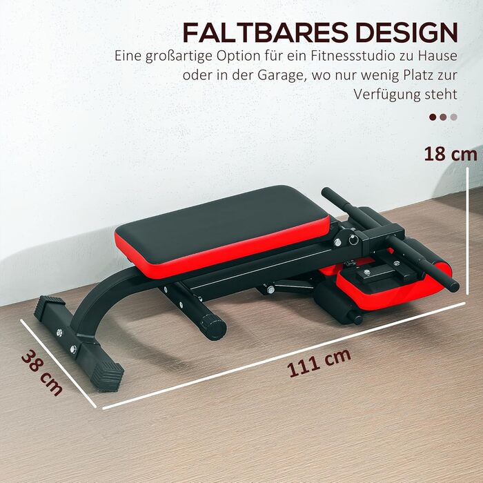 Спортивна лава SPORTNOW, складана, для дому, до 300 кг, сталь, чорна