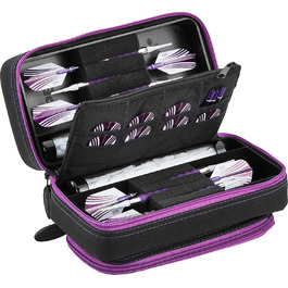 Футляр Casemaster Plazma Pro для 6 дротиків (м'які та сталеві), з великою передньою кишенею для телефону, відділеннями для насадок, амазонітовий кант