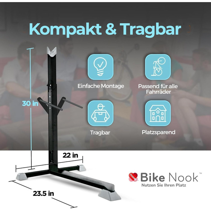 Підставка для велосипеда Bike Nook Pro: вертикальна, для гаража та дому, з корзиною, 1 шт.