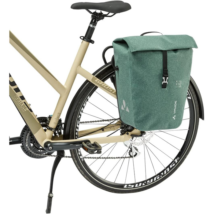 Велосипедна сумка Vaude Recycle Commute Single 20 л, водонепроникна, для заднього колеса, виготовлена в Німеччині, зелена Dusty Forest