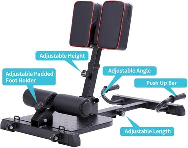 Мультифункціональна фітнес-лава Leikefitness Deluxe 8400 для дому, глибока Sissy-присідання, чорна