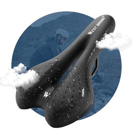 Зручний велосипедний сидіння LuTuo для чоловіків та жінок, м'яке гелеве сидіння, ергономічне, спортивне, для походів, з підкладкою для гірського велосипеда, шосе, BMX, MTB, City, E-bike, чорний