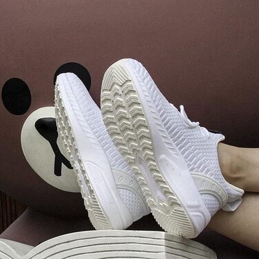 Жіночі кросівки Feethit для бігу та фітнесу: легкі, дихаючі, з гумовою підошвою, розмір 40 EU, білі