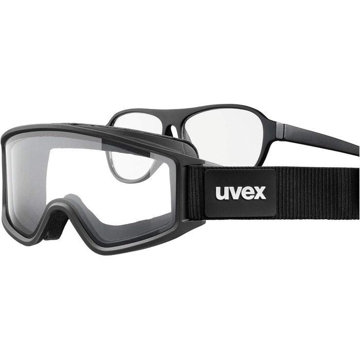 Лижна маска Uvex G.gl 3000 для чоловіків і жінок, чорна матова/червоне-золоте скло, універсальний розмір, 1 шт.