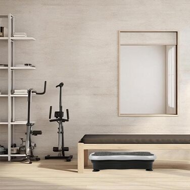 Вібраційна платформа для фітнесу з LCD, Bluetooth та USB – Power Plate для всього тіла, схуднення та нарощування м'язів, домашні тренування з пультом дистанційного керування (Чорний/Білий)