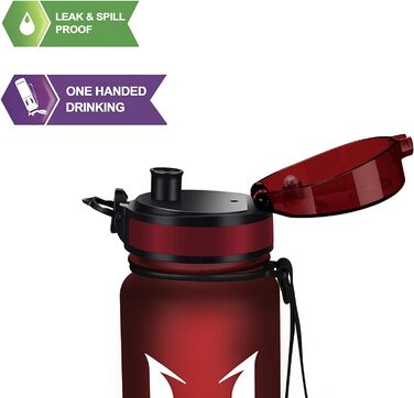 Фляга для води Super Sparrow Tritan - 350мл, 500мл, 750мл, 1000мл - Без BPA - Спортивна, для велосипеда, фітнесу, універу, на природі - Легка, екологічна, червона (Imperial Red)