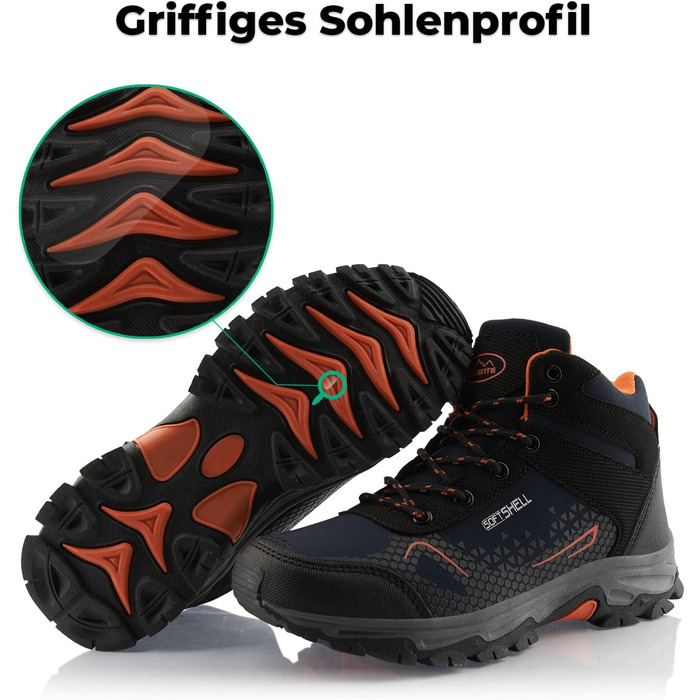 Черевики для ходьби жіночі та чоловічі, зимові, водонепроникні, кольори: темно-синій, помаранчевий, розмір 37 EU