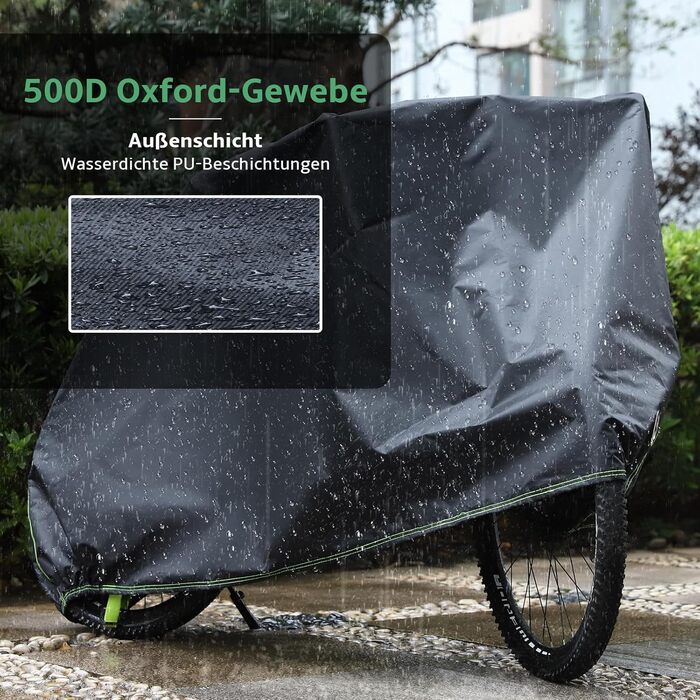 Водонепроникний чохол для велосипеда 500D Oxford 200x110x70 см, міцна велосипедна накидка для захисту від дощу й сонця, з отворами для замка, сумка для зберігання