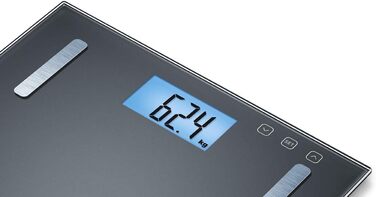 Діагностичні ваги Beurer BF 180, вимірювання жиру, ІМТ, велика LCD, чорні