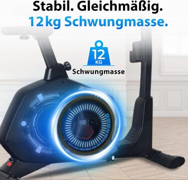 Велотренажер AsVIVA H22 Pro з Bluetooth, магнітним мотором, вимірюванням пульсу та програмами тренувань, сумісний з Kinomap App, для дому