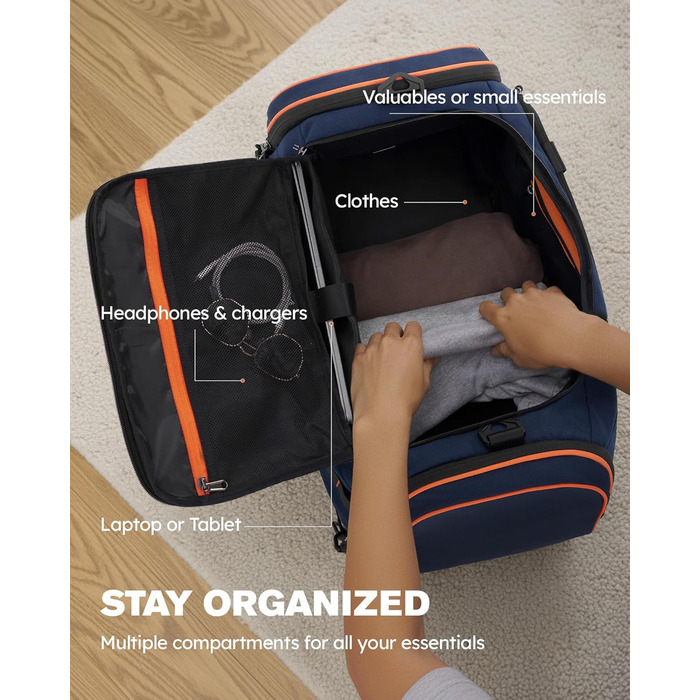 Спортивна сумка Tolaccea 47L з відділенням для взуття та мокрого одягу - рюкзак-дуffel для фітнесу, тренувань, басейну, подорожей (Темно-синій)