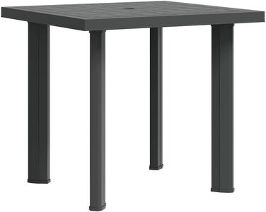 Садовий стіл vidaXL 101x68x72 см, пластиковий, чорний, з отвором для парасольки - для балкона та саду