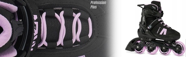 Регульовані ролики RAVEN Profession PLUS Black, 35-39, швидка шнурівка