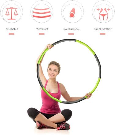 SAHWIN® Hula Hoop для фітнесу: обруч з піною вагою 1.2 кг для схуднення