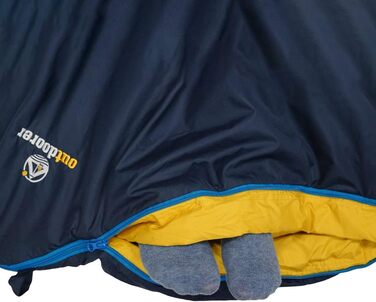 Легкий спальний мішок Trek Comfort від outdoorer (880г) – дорослий туристичний спальник, блакитний, компактний (28x15 см)