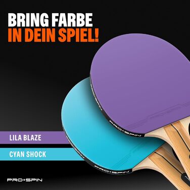 PRO-SPIN Набір для настільного тенісу – преміум ракетки, м'ячі 3 зірки, сумка для зберігання (на 2 гравці) | Різні кольори