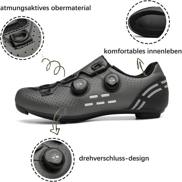 Велосипедні шкарпетки для чоловіків та жінок, шосейні велосипеди, сумісні з SPD/SPD-SL/Look Delta Klicksystem, велосипедні шкарпетки для спінінгу, шосейні велосипеди, 39 EU, сірий колір
