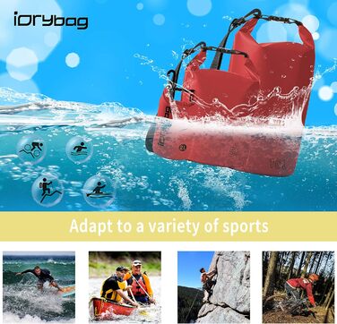 Водонепроникний мішок IDRYBAG 10L: для каякінгу, сплавів, відпочинку на пляжі та подорожей