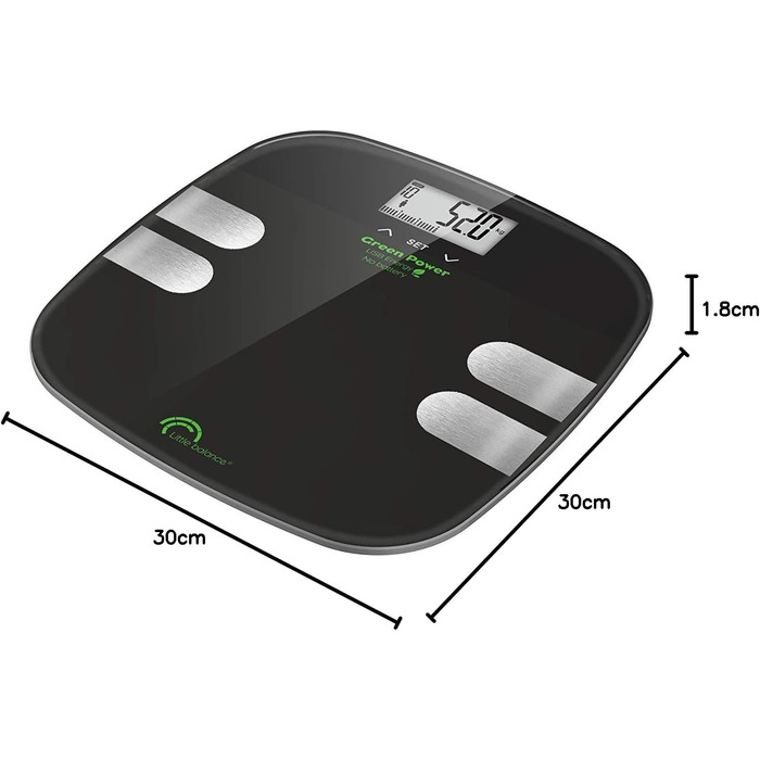 Ваги для людей LITTLE BALANCE 8230, загартоване скло, чорні