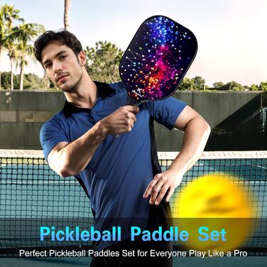Набір для піклболу: ракетки та лопатки з фібергласовою поверхнею (WB03-4STARLIT SKY)