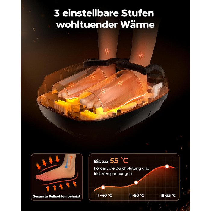 Масажер для ніг Shiatsu з пультом керування та LCD-дисплеєм, до 48 розміру, ідеальний подарунок для жінок/матусь/батьків