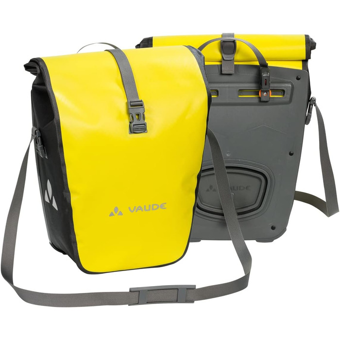 Велосипедні сумки на багажник VAUDE Aqua Back 2x24L, водонепроникні задні велосумки, просте кріплення, жовтий колір, універсальний розмір, Німеччина