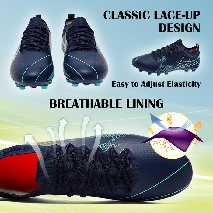 Чоловічі футбольні бутси для штучного покриття, дитячі тренувальні кросівки, спортивне взуття для футболу та відпочинку на природі, розмір 39-45, блакитні