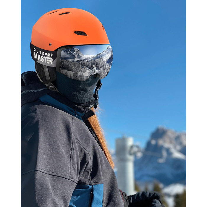 Набір для сноубордингу та лижного спорту Outdooraster: шлем та маска (матовий помаранчевий, L)