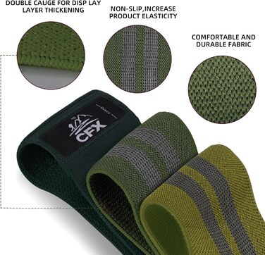 Гумові еластичні стрічки для фітнесу CFX Resistance Hip Bands (3 рівні опору) - для йоги, силових тренувань, підтримки та розігріву