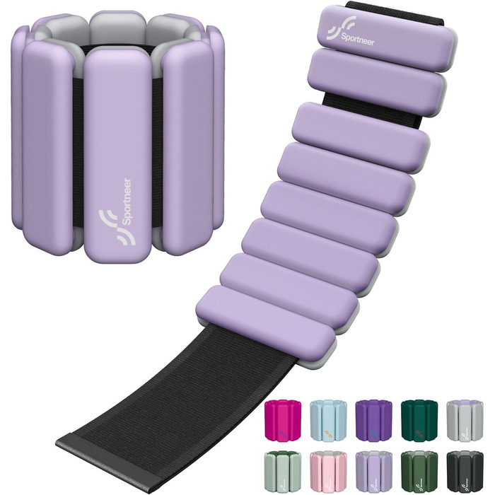 Набір манжет для ніг Sportneer 2 шт. (0,5 кг та 1 кг) для йоги, танців, аеробіки (0,5 кг*2, фіолетовий)