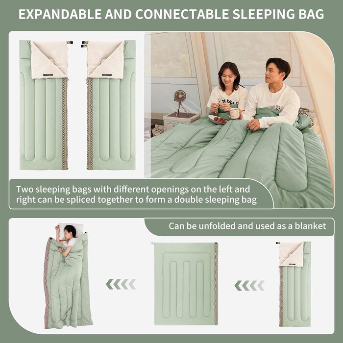 Спальний мішок Naturehike для дорослих та дітей, 3-4 сезони, водонепроникний, 190 x 75 см, зелений