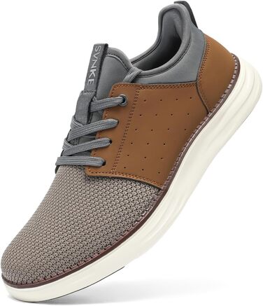 Чоловічі Slip-On кросівки: дихаючі, шнурівка, для ходьби, фітнесу, спорту, відпочинку та бізнесу (42.5 EU, Коричневий)