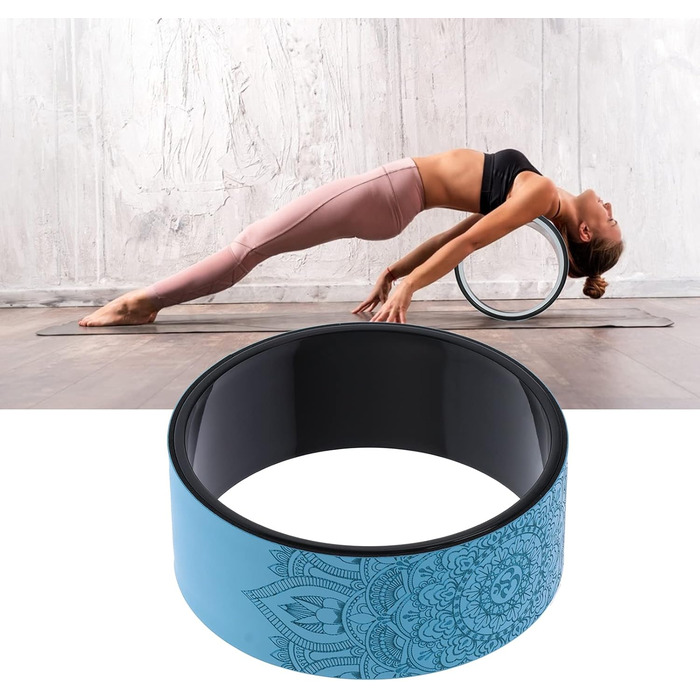 Йога-колесо для спини Yoga-Rad, синє, для стретчингу та полегшення болю у спині, тренажер для розтяжки та йоги