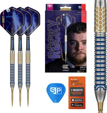 Дротики Target Josh Rock Gen 1 зі сталевим наконечником, 90% вольфраму, Swiss Point, 22/23/24/25 г, професійний набір для дартсу, гравецька серія