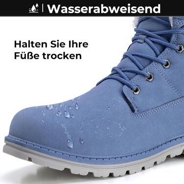 Зимові черевики Mishansha для чоловіків та жінок. Теплі, з підкладкою, зимові чоботи для активного відпочинку. Розміри 36-48 EU, колір блакитний.