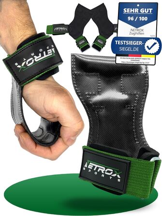 NetroxSports Power Grips — зчеплення для тяги, ремені для підйому з захистом зап'ястя, для кросфіту, бодібілдингу, тренажерного залу, чоловіків і жінок