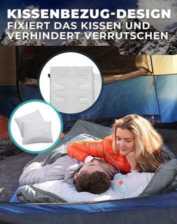 Сплячий мішок KingCamp для двох осіб, зимовий, для кемпінгу, сірий