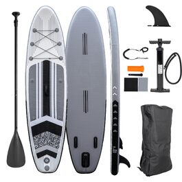 SUP дошка надувна Stand Up Paddle Board сіра 320x81x15 см з веслом, насосом, рюкзаком та ремонтним набором
