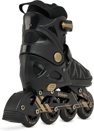 Інлайнери роликові ковзани RAVEN Expert для дітей та дорослих, регульовані 40-43 (25,5-28см), колір золотий