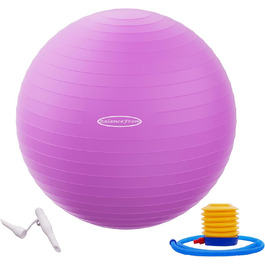 Фітнес-м'яч Signature Fitness 68–75 см, антивибуховий, нековзний, для йоги, тренувань і вагітних, з насосом, фіолетовий, XL, 2000 фунтів