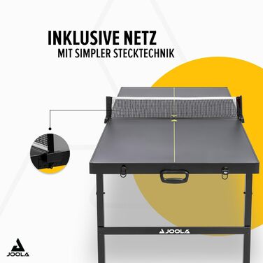 Стіл для пінг-понгу JOOLA Midsize, сучасний дизайн, сітка в комплекті, чорний/зелений